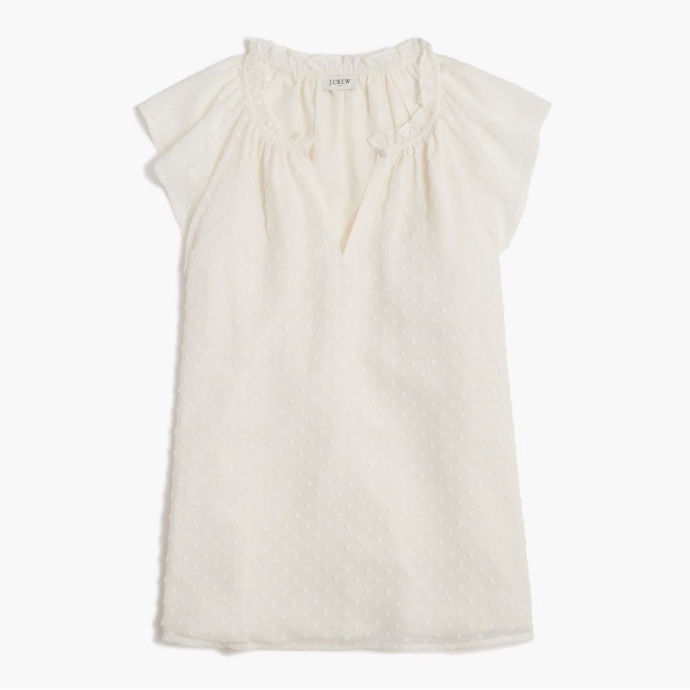 J.crew Factory Flutter-sleeve Clip-Dot top | Size XS